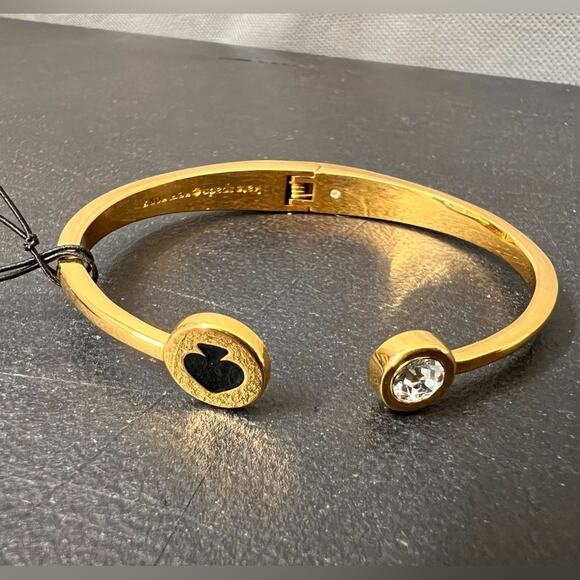 K23 NWT Kate Spade New York Spot The Spade Open Hinge Bangle - Picture 1 of 2